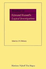 Cover of: Readings on Edmund Husserl's Logical investigations by edited by J. N. Mohanty.