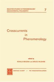 Cover of: Crosscurrents in phenomenology by edited by Ronald Bruzina and Bruce Wilshire.