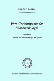 Cover of: Vom Gesichtspunkt der Phänomenologie, II: Studien zur Phänomelogie der Epoché (Phaenomenologica)