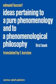 Cover of: General introduction to a pure phenomenology