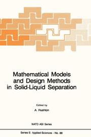 Cover of: Mathematical Models and Design Methods in Solid-Liquid Separation
