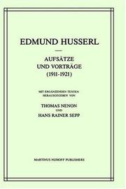 Cover of: Aufsätze und Vorträge 1911-1921 (Husserliana: Edmund Husserl)
