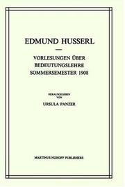 Cover of: Vorlesungen über Bedeutungslehre: Sommersemester 1908