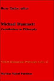 Cover of: Michael Dummett: contributions to philosophy