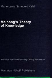 Cover of: Meinong's theory of knowledge