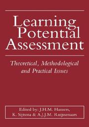 Cover of: Learning potential assessment: theoretical, methodological, and practical issues