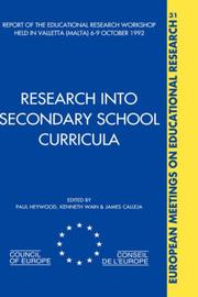 Cover of: Research into secondary school curricula by Educational Research Workshop (1992 Valletta, Malta)