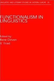 Cover of: Functionalism in linguistics