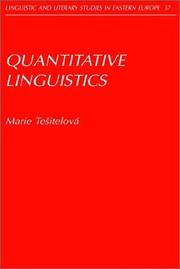 Cover of: Quantitative Linguistics (Linguistic & Literary Studies in Eastern Europe)