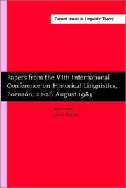 Cover of: Papers from the 6th International Conference on Historical Linguistics by International Conference on Historical Linguistics (6th 1983 Poznań, Poland)