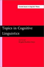 Cover of: Topics in Cognitive Linguistics (Amsterdam Studies in the Theory and History of Linguistic Science, Series IV : Current Issues in Linguistic Theory, V ... in the Theory and History of Linguistic Sc)