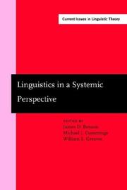 Cover of: Linguistics in a systemic perspective
