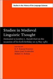 Cover of: Studies in medieval linguistic thought by edited by Konrad Koerner, Hans-J. Niederehe and R.H. Robins.