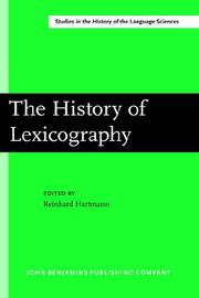 Cover of: The History of Lexicography: Papers from the Dictionary Research Centre Seminar at Exeter, March 1986 (Amsterdam Studies in the Theory and History of Linguistic ... in the History of the Language Sciences)