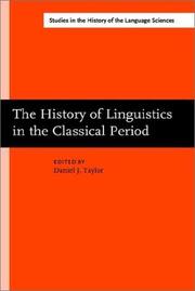 Cover of: The History of linguistics in the classical period