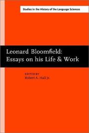 Cover of: Leonard Bloomfield, essays on his life and work
