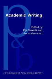Cover of: Academic writing: intercultural and textual issues