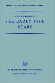 Front cover of The Early Type Stars by A.B. Underhill