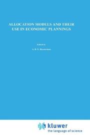 Cover of: Allocation models and their use in economic planning.