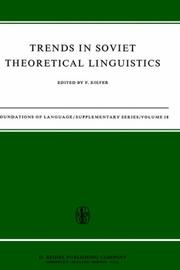 Cover of: Trends in Soviet theoretical linguistics.