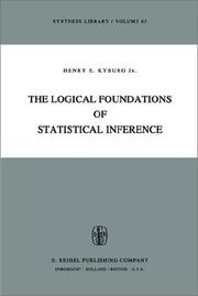 Cover of: The logical foundations of statistical inference