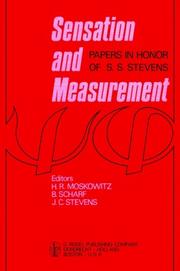 Cover of: Sensation and measurement by edited by Howard R. Moskowitz and Bertram Scharf and Joseph C. Stevens.