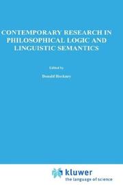 Cover of: Contemporary research in philosophical logic and linguistic semantics by edited by D. Hockney, W. Harper, and B. Freed.