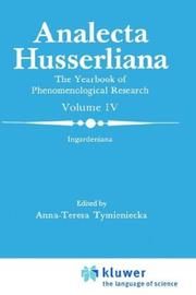 Cover of: Ingardeniana: a spectrum of specialised studies establishing the field of research