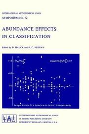 Cover of: Abundance Effects in Classification: Dedicated to W.W. Morgan (International Astronomical Union Symposia)