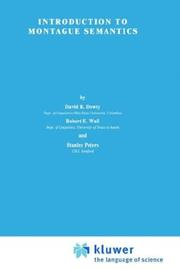 Cover of: Introduction to Montague semantics by David R. Dowty