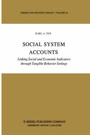 Cover of: Social system accounts | Karl August Fox