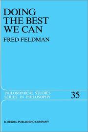 Cover of: Doing the best we can by Feldman, Fred