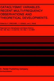 Cover of: Cataclysmic Variables (Astrophysics & Space Science Library) by IAU Colloquium (93rd 1986 Bamberg, Germany)