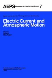 Cover of: Electric Current and Atmospheric Motion (Advances in Earth and Planetary Sciences)