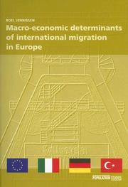 Cover of: Macro-economic Determinants Of International Migration In Europe (Population Studies)