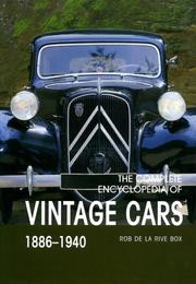 Cover of: The Complete Encyclopedia of Vintage Cars: Sports Cars & Sedans 1886-1940