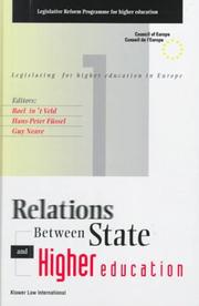 Cover of: Relations between state and higher education by [edited by] Roel in 't Veld, Hans-Peter Füssel, Guy Neave.