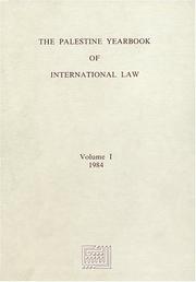 Cover of: The Palestine Yearbook of International Law 1984