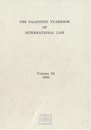 Cover of: The Palestine Yearbook of International Law 1986