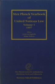 Cover of: Max Planck Yearbook of United Nations Law by Jochen Frowein, Jochen Frowein