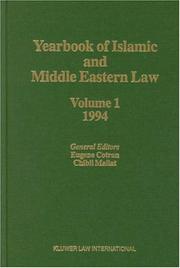 Cover of: Yearbook Islamic Middle Eastern (Yearbook of Islamic & Middle Eastern Law) by Eugene Cotran