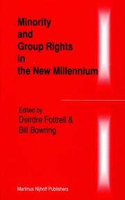 Cover of: Minority and group rights in the new millennium