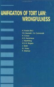 Cover of: Unification of tort law: wrongfulness