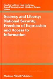 Cover of: Secrecy and liberty by edited by Sandra Coliver ... [et al.].