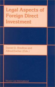 Cover of: Legal aspects of foreign direct investment