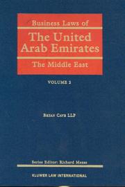 Cover of: Business laws of the Middle East.