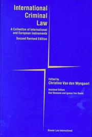 Cover of: International Criminal Law  | Christine Van den Wijngaert