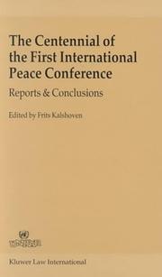 Cover of: The centennial of the First International Peace Conference | 