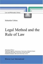 Cover of: Legal method and the rule of law