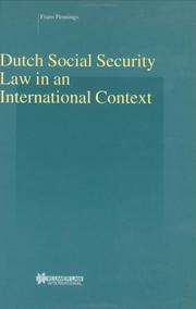 Cover of: Dutch social security law in an international context by Pennings, F.